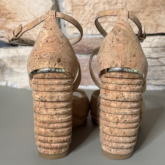 Jimmy Choo Alanah 105 Cork
Platform‎ Wedge Sandals Size 38
Beige Criss Cross - Picture 7 of 12